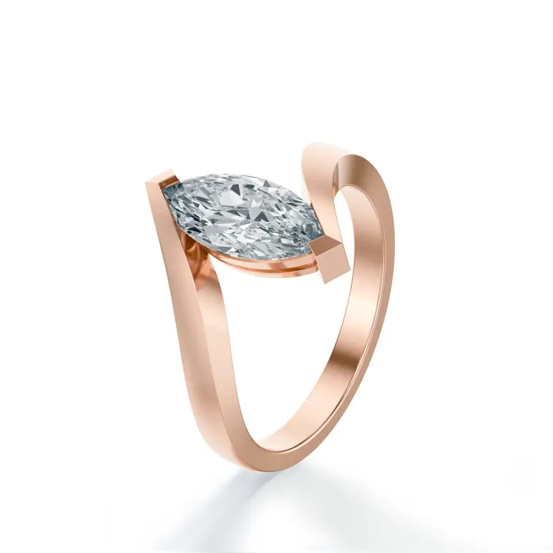 Pierścionek z markizą różowe złoto SBP_023 Pierścionek z markizą różowe złoto SBP_023